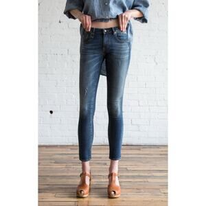 R13 Alison Crop Skinny Jean Low Mid Rise Medium Wash 26